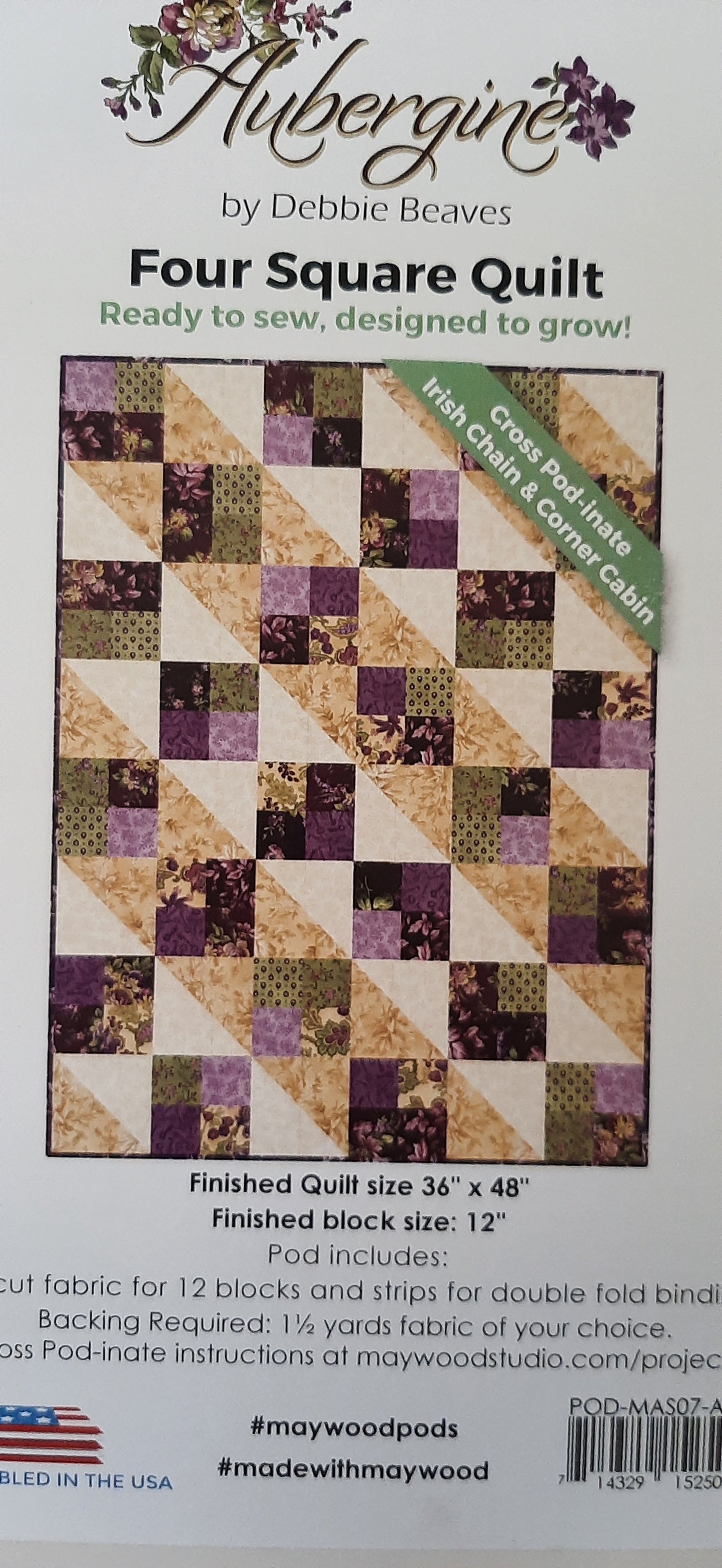 Nähset Maywood Studio FourSquare Quilt