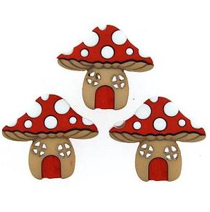 Knöpfe Dress it up "Mushroom Houses"